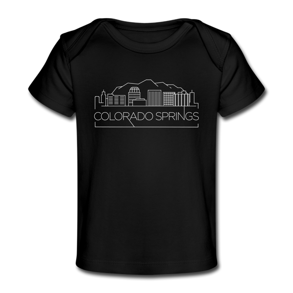 Colorado Springs, Colorado Baby T-Shirt - Organic Skyline Colorado Springs Infant T-Shirt - black