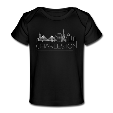 Charleston, South Carolina Baby T-Shirt - Organic Skyline Charleston Infant T-Shirt - black