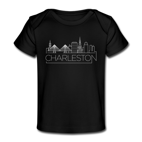 Charleston, South Carolina Baby T-Shirt - Organic Skyline Charleston Infant T-Shirt - black