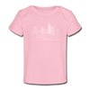 Charlotte, North Carolina Baby T-Shirt - Organic Skyline Charlotte Infant T-Shirt - light pink