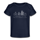 Charlotte, North Carolina Baby T-Shirt - Organic Skyline Charlotte Infant T-Shirt - dark navy