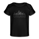 Chicago, Illinois Baby T-Shirt - Organic Skyline Chicago Infant T-Shirt - black