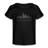Chicago, Illinois Baby T-Shirt - Organic Skyline Chicago Infant T-Shirt - black
