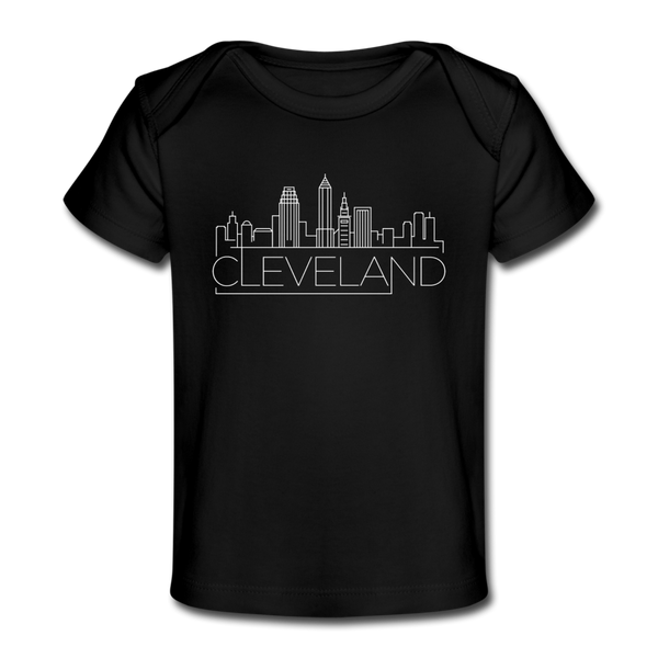 Cleveland, Ohio Baby T-Shirt - Organic Skyline Cleveland Infant T-Shirt - black