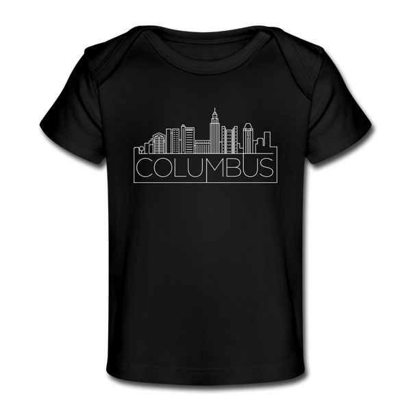Columbus, Ohio Baby T-Shirt - Organic Skyline Columbus Infant T-Shirt - black