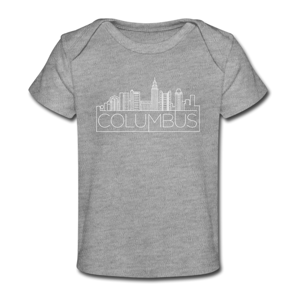 Columbus, Ohio Baby T-Shirt - Organic Skyline Columbus Infant T-Shirt - heather gray