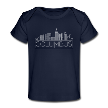 Columbus, Ohio Baby T-Shirt - Organic Skyline Columbus Infant T-Shirt - dark navy