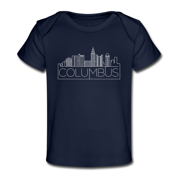 Columbus, Ohio Baby T-Shirt - Organic Skyline Columbus Infant T-Shirt - dark navy
