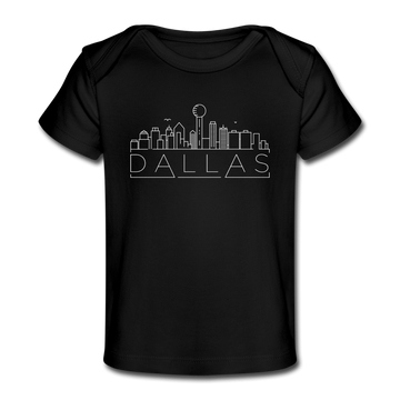 Dallas, Texas Baby T-Shirt - Organic Skyline Dallas Infant T-Shirt - black