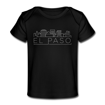 El Paso, Texas Baby T-Shirt - Organic Skyline El Paso Infant T-Shirt - black