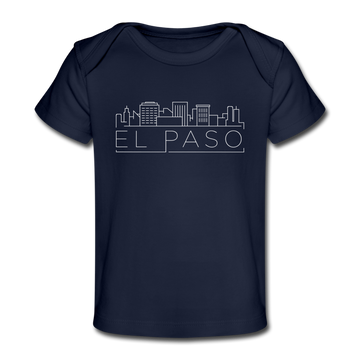 El Paso, Texas Baby T-Shirt - Organic Skyline El Paso Infant T-Shirt - dark navy