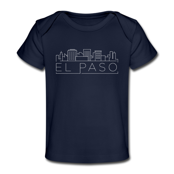 El Paso, Texas Baby T-Shirt - Organic Skyline El Paso Infant T-Shirt - dark navy