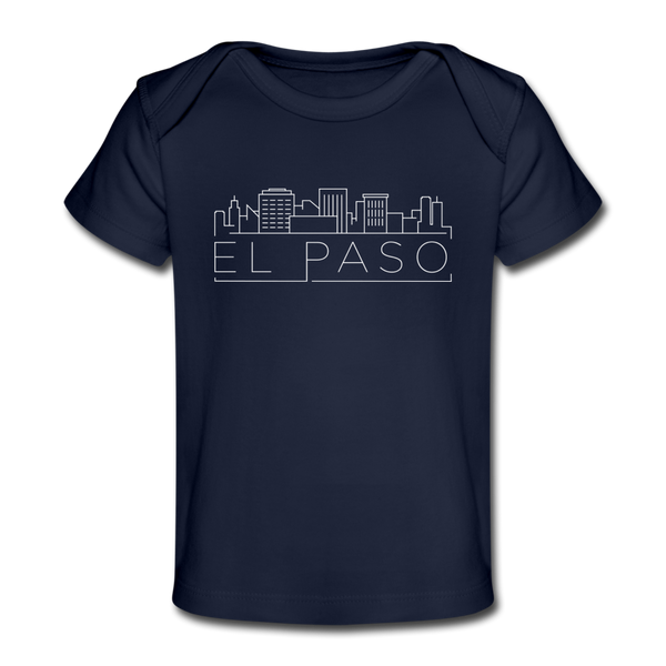 El Paso, Texas Baby T-Shirt - Organic Skyline El Paso Infant T-Shirt - dark navy
