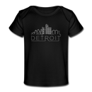 Detroit, Michigan Baby T-Shirt - Organic Skyline Detroit Infant T-Shirt - black
