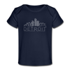 Detroit, Michigan Baby T-Shirt - Organic Skyline Detroit Infant T-Shirt - dark navy