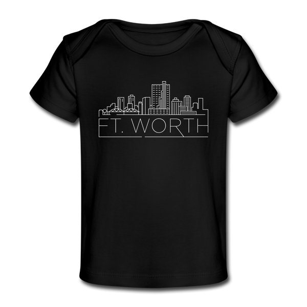 Fort Worth, Texas Baby T-Shirt - Organic Skyline Fort Worth Infant T-Shirt - black