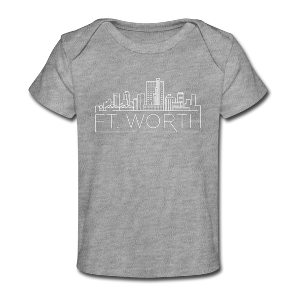 Fort Worth, Texas Baby T-Shirt - Organic Skyline Fort Worth Infant T-Shirt - heather gray