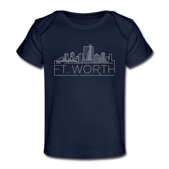 Fort Worth, Texas Baby T-Shirt - Organic Skyline Fort Worth Infant T-Shirt - dark navy