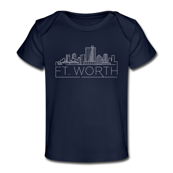 Fort Worth, Texas Baby T-Shirt - Organic Skyline Fort Worth Infant T-Shirt - dark navy