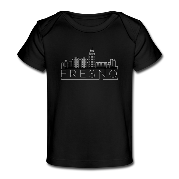 Fresno, California Baby T-Shirt - Organic Skyline Fresno Infant T-Shirt - black