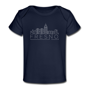 Fresno, California Baby T-Shirt - Organic Skyline Fresno Infant T-Shirt - dark navy