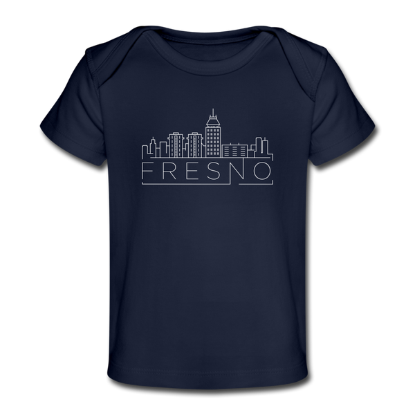 Fresno, California Baby T-Shirt - Organic Skyline Fresno Infant T-Shirt - dark navy