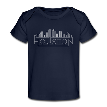 Houston, Texas Baby T-Shirt - Organic Skyline Houston Infant T-Shirt - dark navy