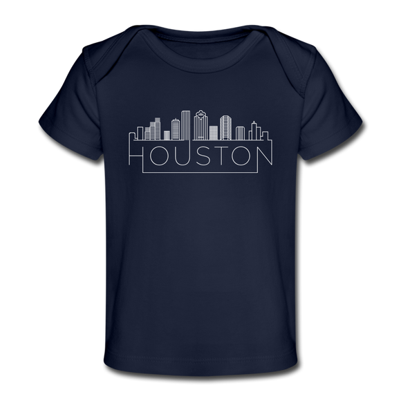 Houston, Texas Baby T-Shirt - Organic Skyline Houston Infant T-Shirt - dark navy