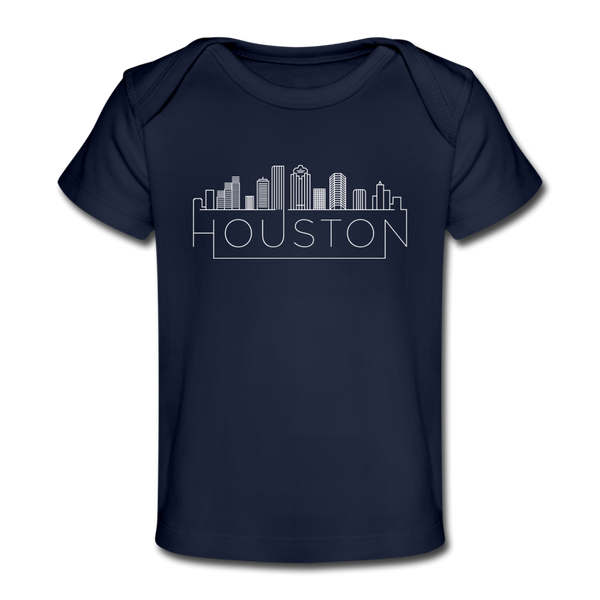 Houston, Texas Baby T-Shirt - Organic Skyline Houston Infant T-Shirt - dark navy