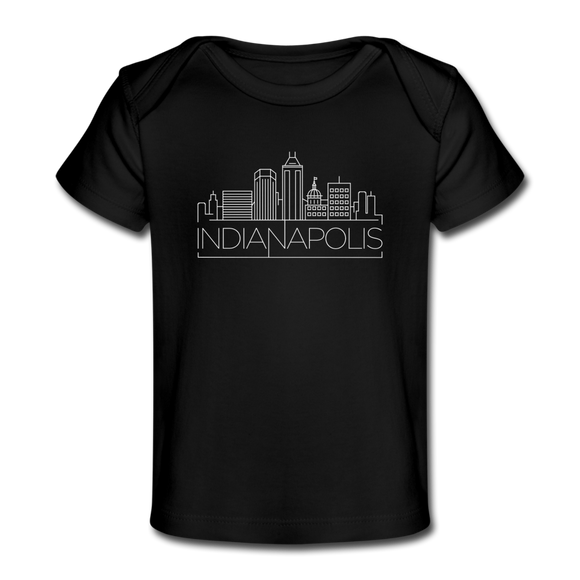 Indianapolis, Indiana Baby T-Shirt - Organic Skyline Indianapolis Infant T-Shirt - black