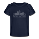 Indianapolis, Indiana Baby T-Shirt - Organic Skyline Indianapolis Infant T-Shirt - dark navy
