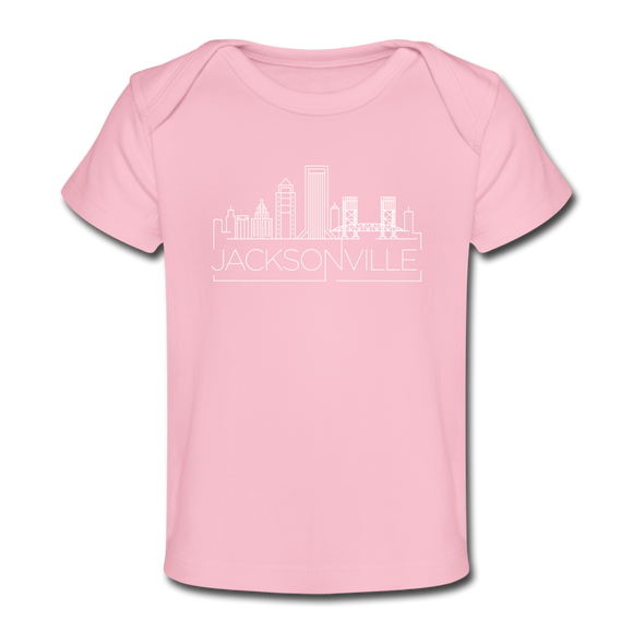 Jacksonville, Florida Baby T-Shirt - Organic Skyline Jacksonville Infant T-Shirt - light pink