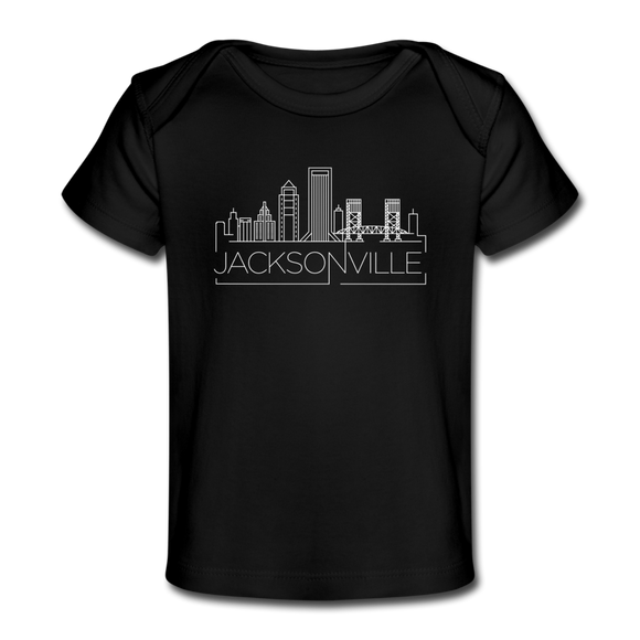 Jacksonville, Florida Baby T-Shirt - Organic Skyline Jacksonville Infant T-Shirt - black