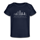 Jacksonville, Florida Baby T-Shirt - Organic Skyline Jacksonville Infant T-Shirt - dark navy