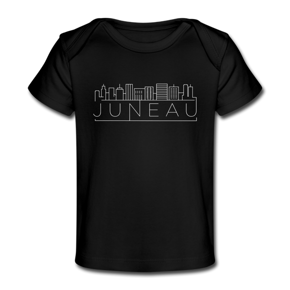 Juneau, Alaska Baby T-Shirt - Organic Skyline Juneau Infant T-Shirt - black