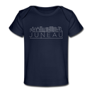 Juneau, Alaska Baby T-Shirt - Organic Skyline Juneau Infant T-Shirt - dark navy