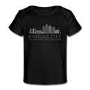 Kansas City, Missouri Baby T-Shirt - Organic Skyline Kansas City Infant T-Shirt - black