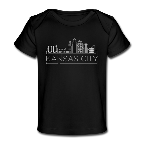 Kansas City, Missouri Baby T-Shirt - Organic Skyline Kansas City Infant T-Shirt - black