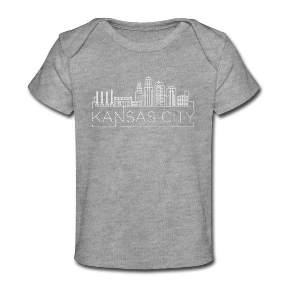 Kansas City, Missouri Baby T-Shirt - Organic Skyline Kansas City Infant T-Shirt - heather gray