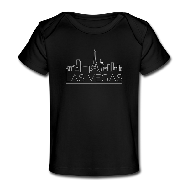 Las Vegas, Nevada Baby T-Shirt - Organic Skyline Las Vegas Infant T-Shirt - black