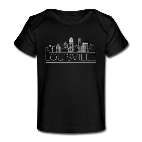 Louisville, Kentucky Baby T-Shirt - Organic Skyline Louisville Infant T-Shirt - black