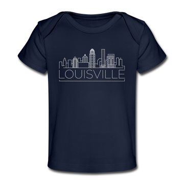 Louisville, Kentucky Baby T-Shirt - Organic Skyline Louisville Infant T-Shirt - dark navy