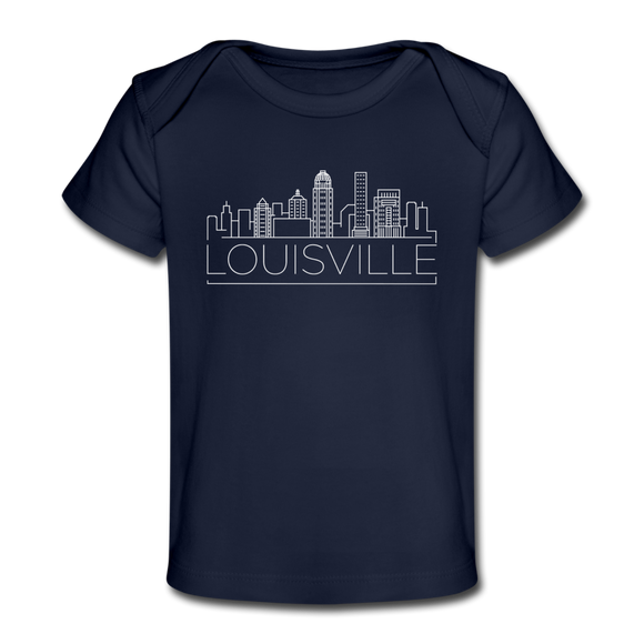 Louisville, Kentucky Baby T-Shirt - Organic Skyline Louisville Infant T-Shirt - dark navy