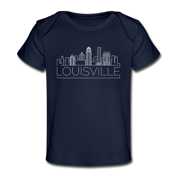 Louisville, Kentucky Baby T-Shirt - Organic Skyline Louisville Infant T-Shirt - dark navy