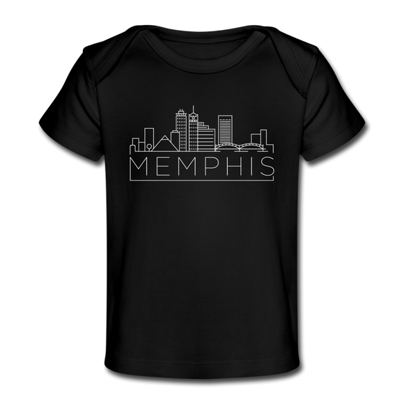 Memphis, Tennessee Baby T-Shirt - Organic Skyline Memphis Infant T-Shirt - black