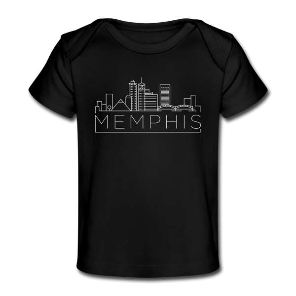 Memphis, Tennessee Baby T-Shirt - Organic Skyline Memphis Infant T-Shirt - black