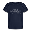 Memphis, Tennessee Baby T-Shirt - Organic Skyline Memphis Infant T-Shirt - dark navy