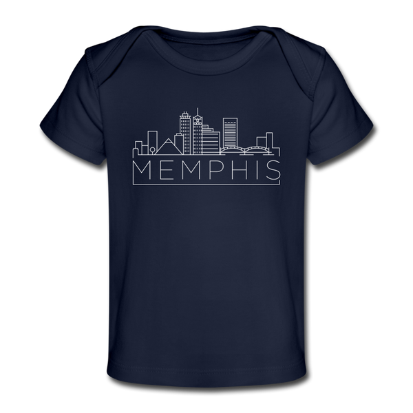 Memphis, Tennessee Baby T-Shirt - Organic Skyline Memphis Infant T-Shirt - dark navy