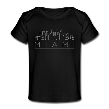 Miami, Florida Baby T-Shirt - Organic Skyline Miami Infant T-Shirt - black