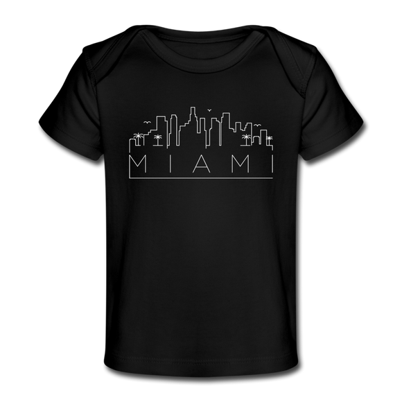 Miami, Florida Baby T-Shirt - Organic Skyline Miami Infant T-Shirt - black